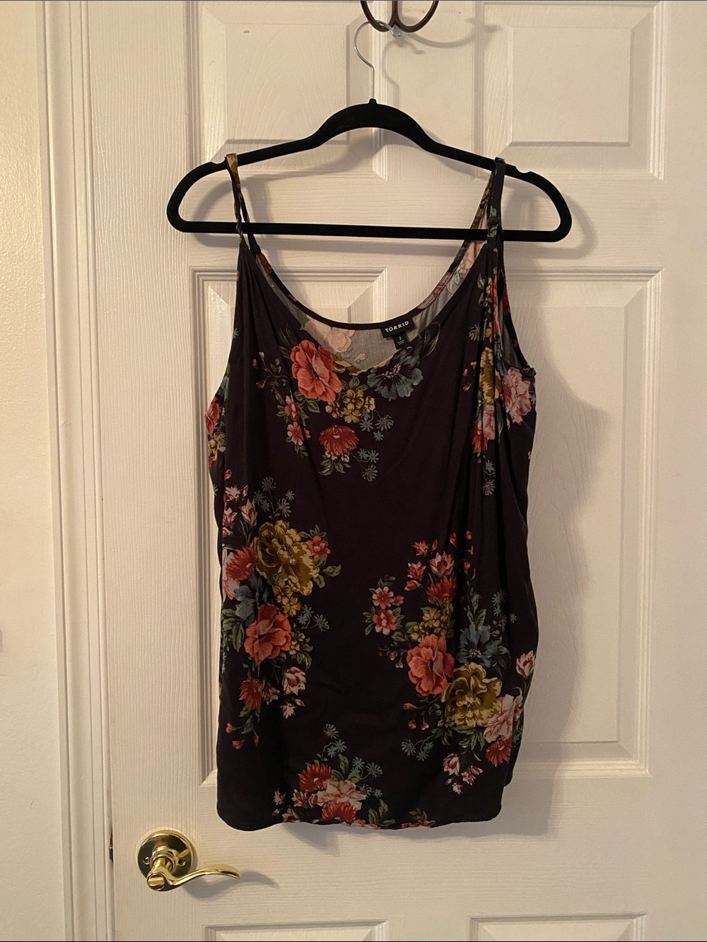 No Boundaries Black Floral Spaghetti-Strap Camisole